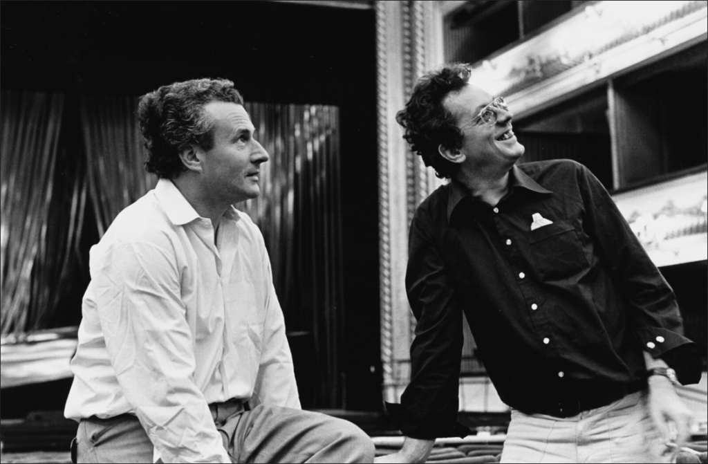 Colin Davis and Götz Friedrich during rehearsals for he Ring Cycle 1975-Royal Opera House Covent Garden